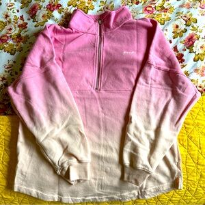 Pink VS Fleece Oversized Pullover Ombre Pink Peach